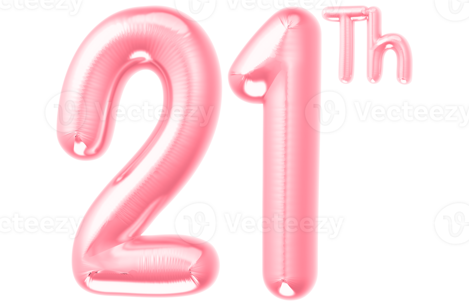 pink birthday balloons with the number on transparent background png