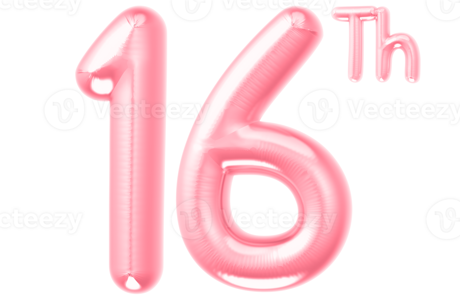 pink birthday balloons with the number on transparent background png