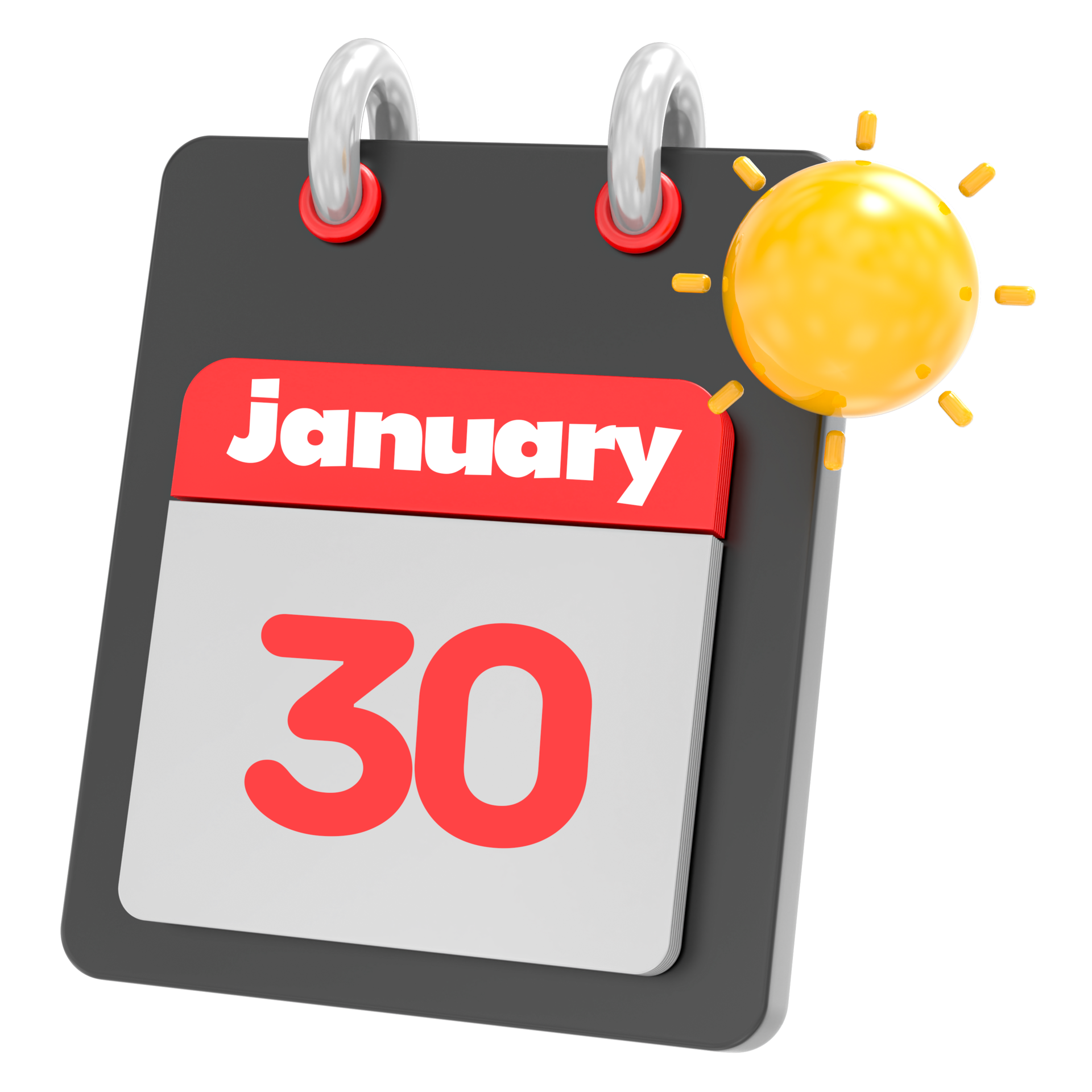 january icon calendar clipart 3d render 34624625 PNG