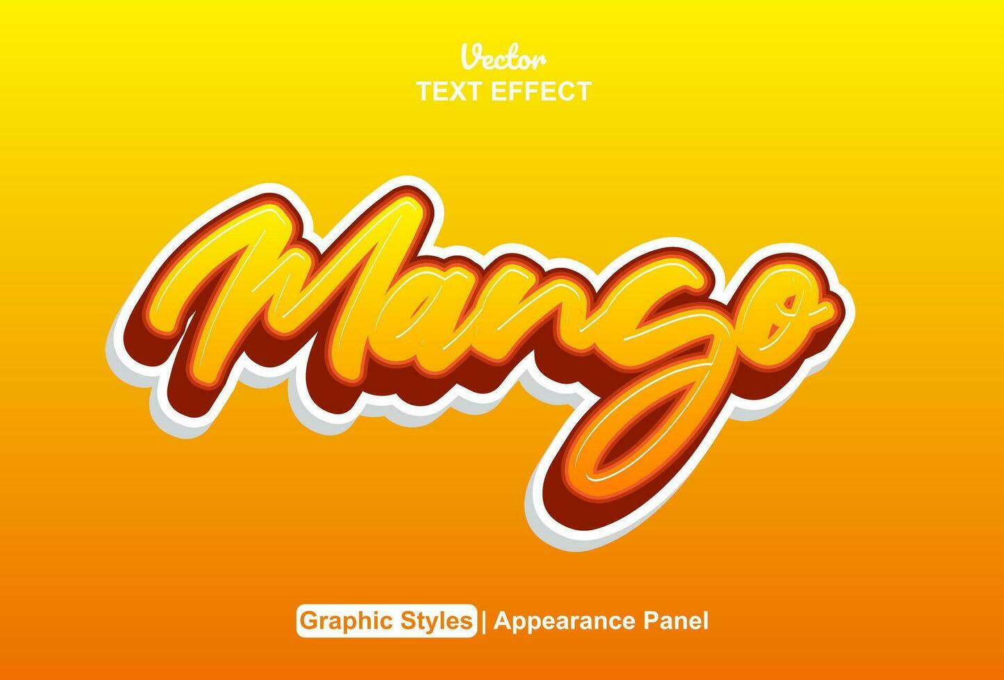 mango texto efecto con editable estilo y naranja color. vector