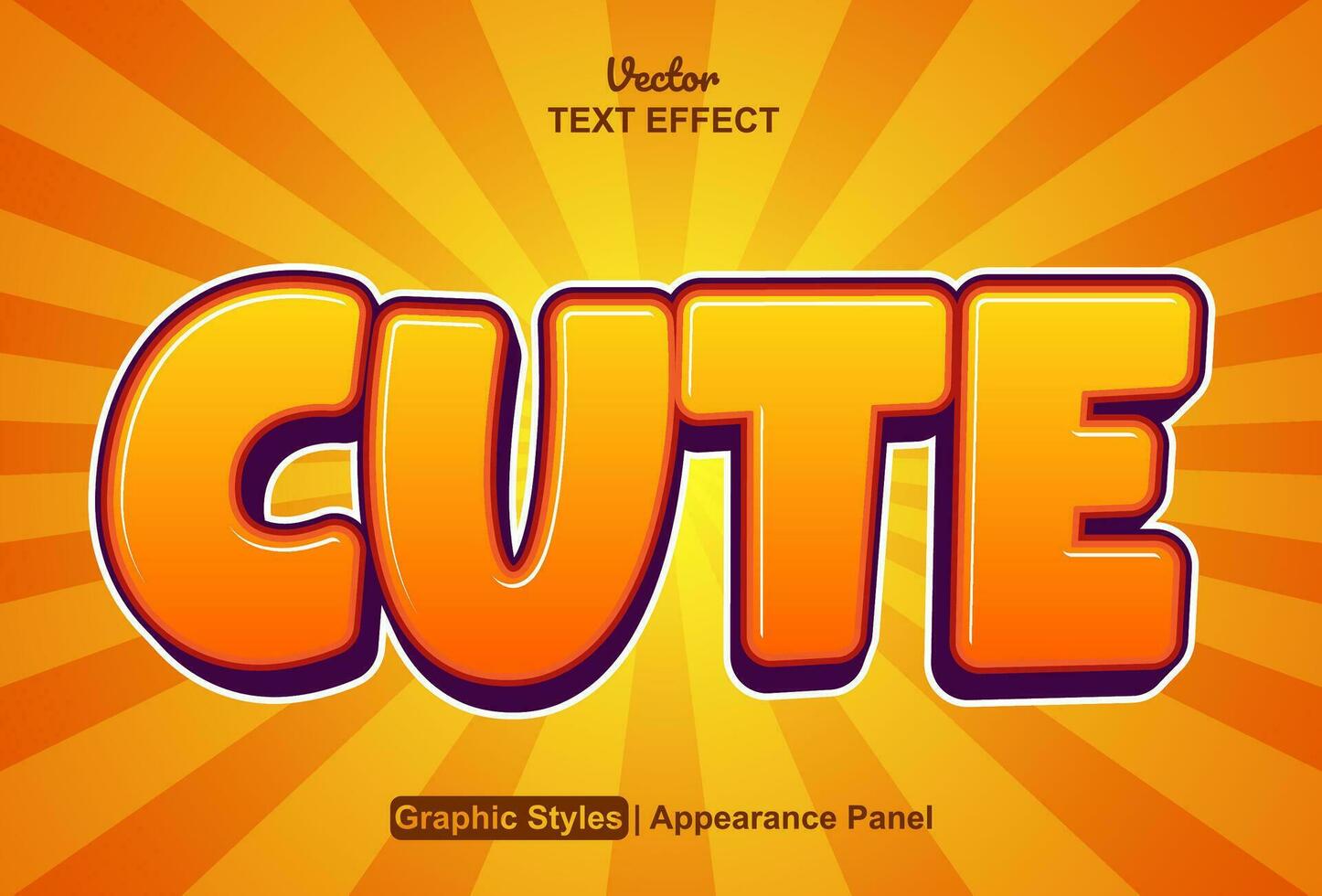 cute text effect with orange graphic style and editable. vector