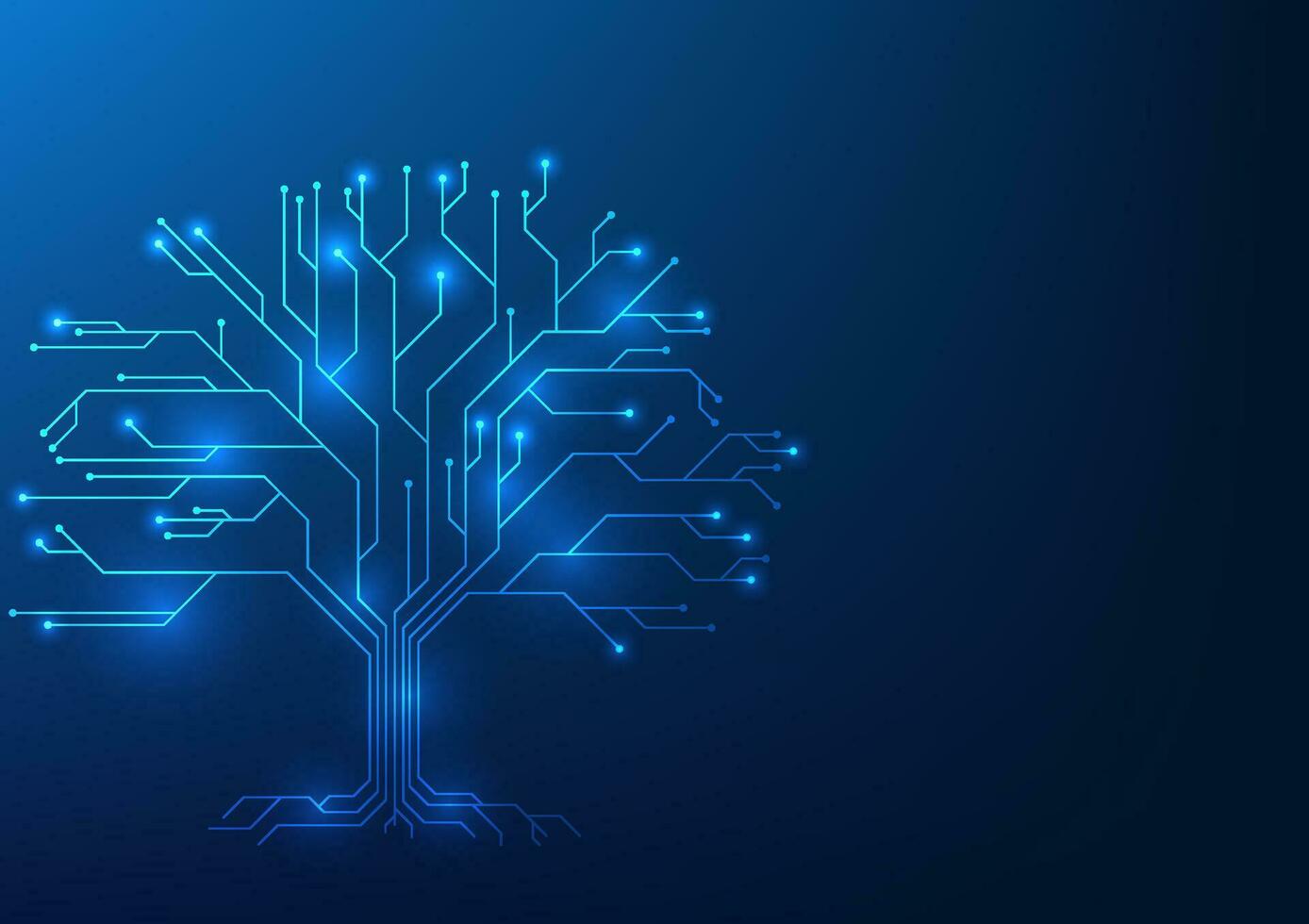 Renewable energy technology A tree that has branch lines. It represents the use of renewable energy to preserve the environment. Reduce global warming and reduce air pollution. vector