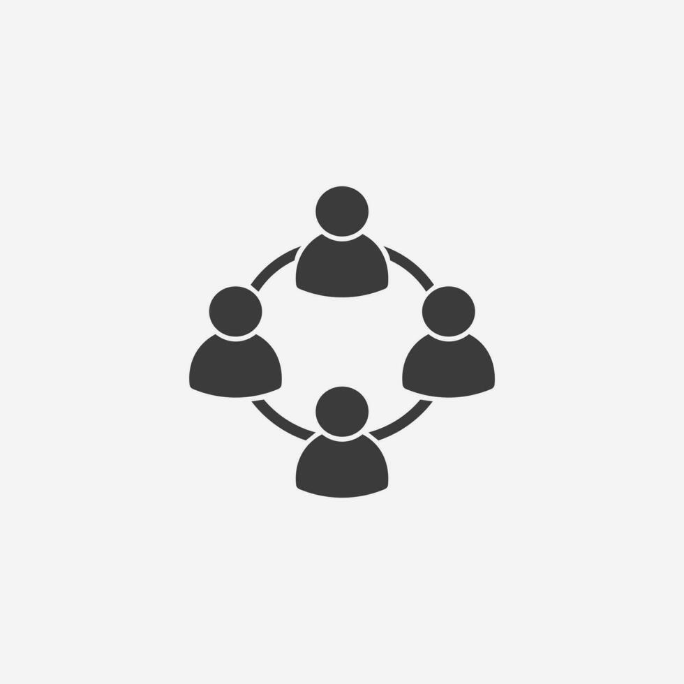 connection people icon vector. social network, business management symbol sign vector