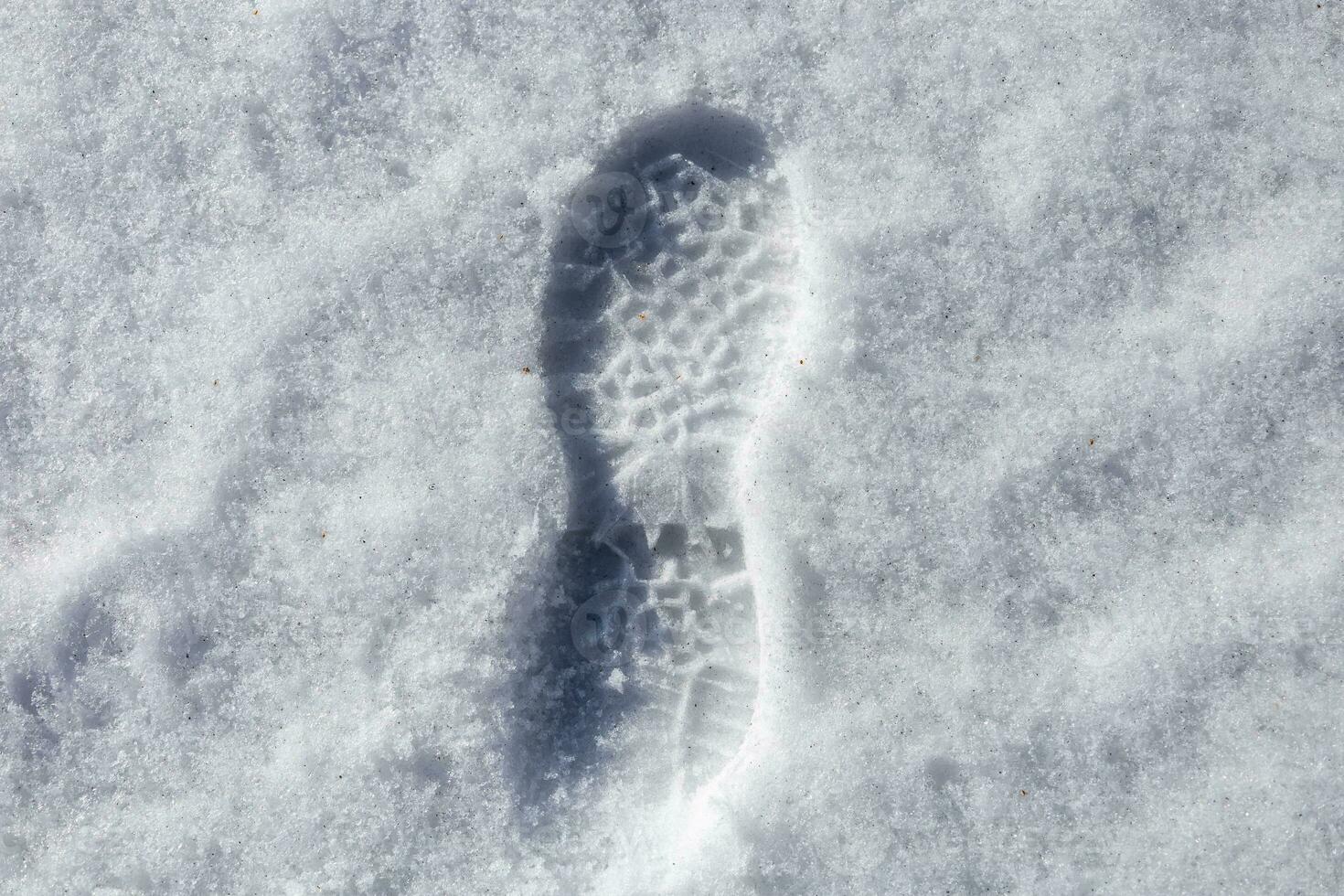 Footprint in the snow photo