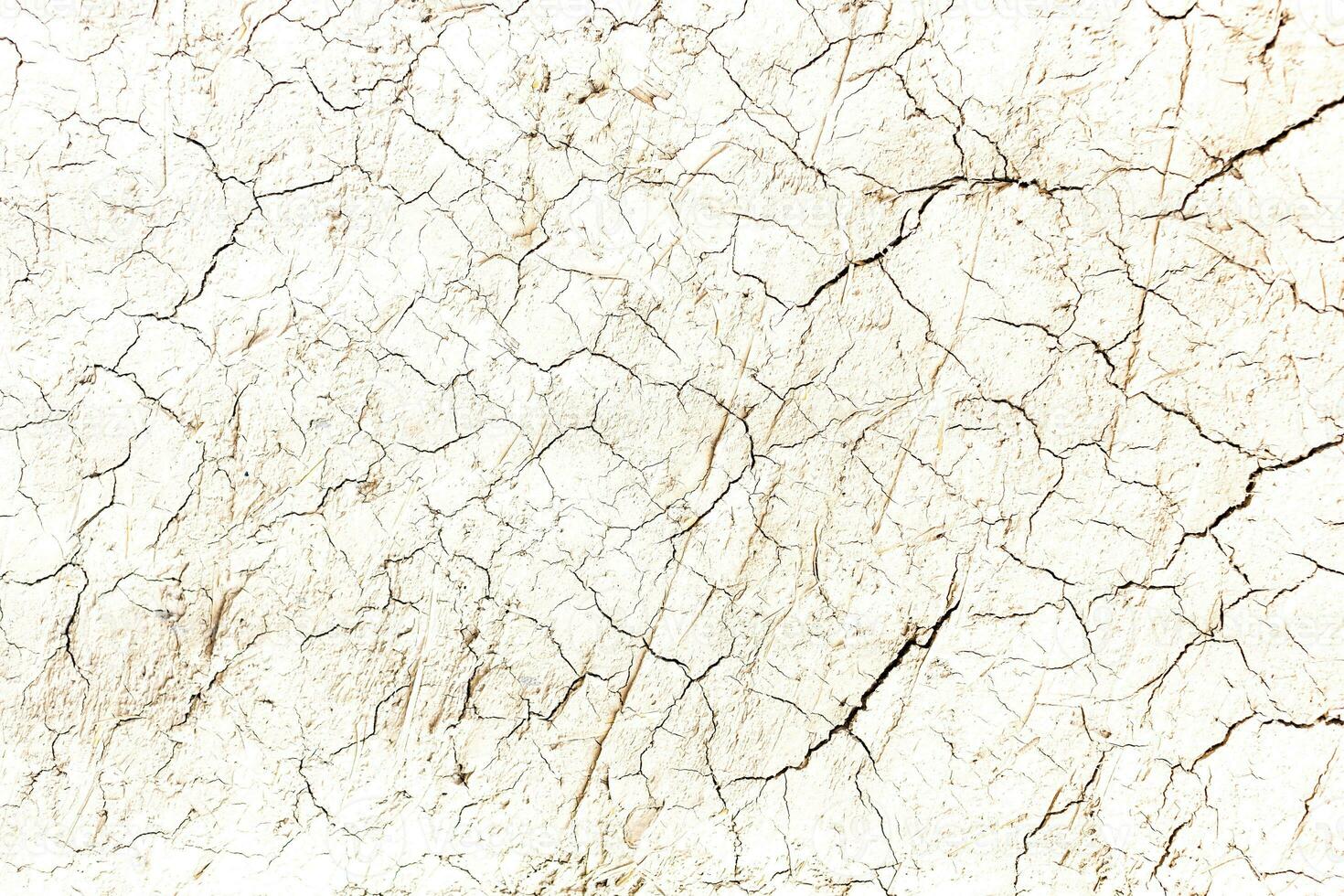 Earth with cracks top view for background or graphic design of textures and overlays with the concept of drought and death. photo