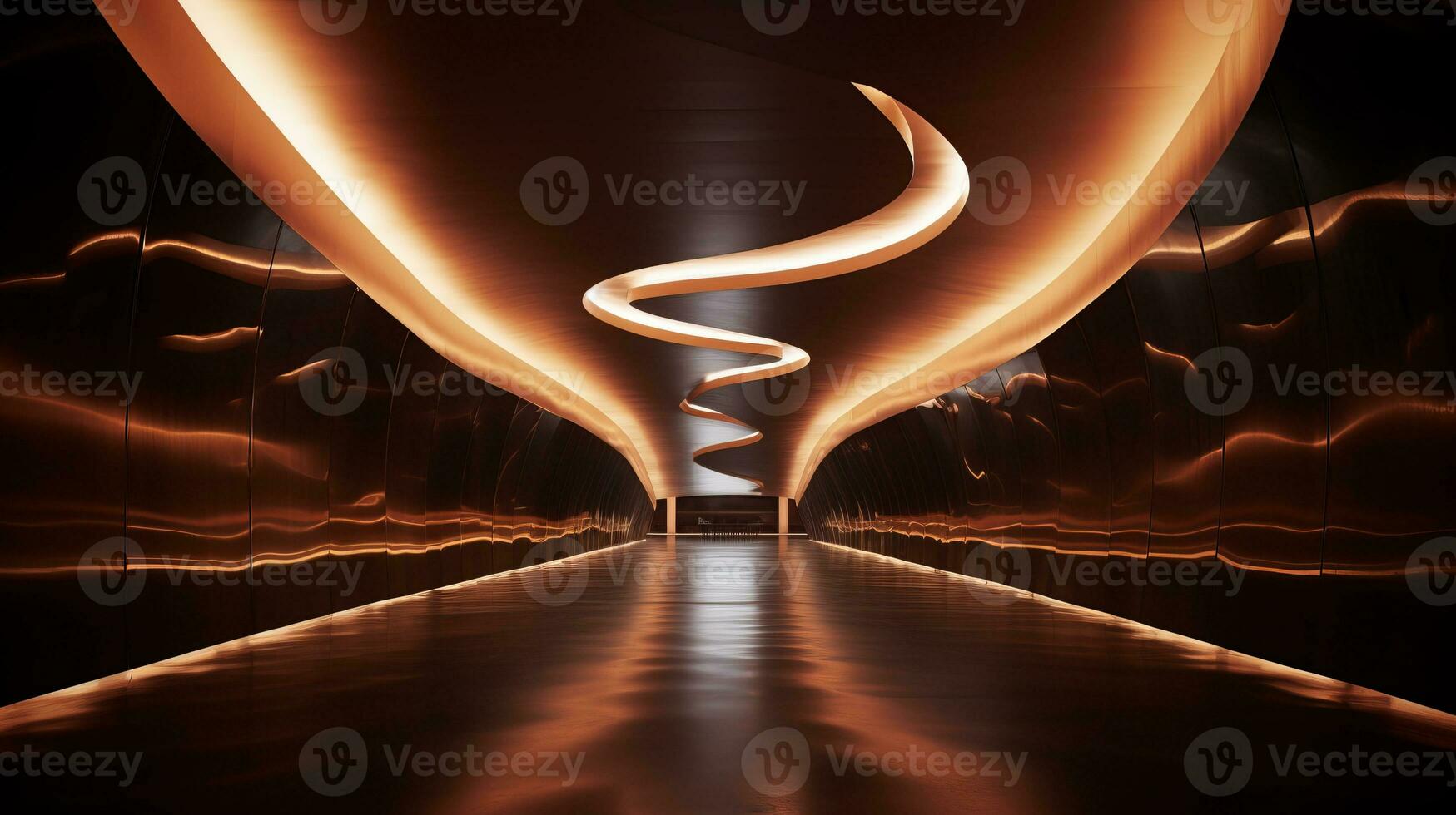 AI generated Empty futuristic tunnel. Technology Design. photo