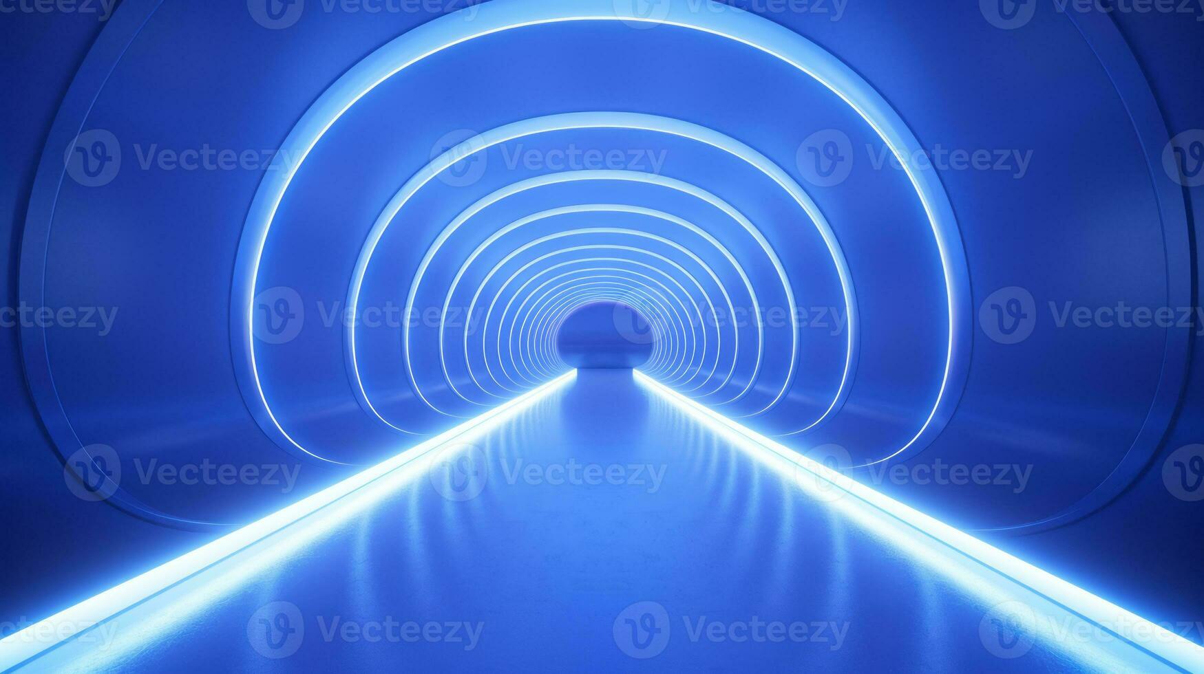 AI generated Empty futuristic tunnel. Technology Design. photo