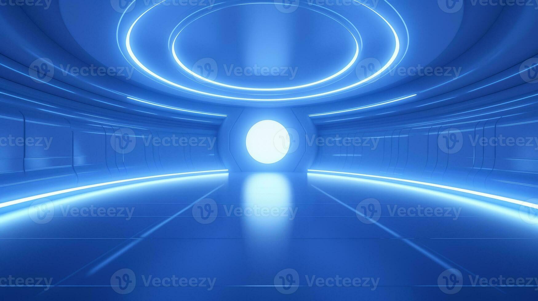 AI generated Empty futuristic tunnel. Technology Design. photo