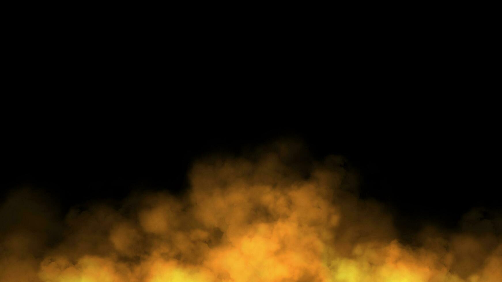 Brown dust sand cloud with stones and dusty particles isolated on Black background. Brown dusty cloud or dry sand flying photo