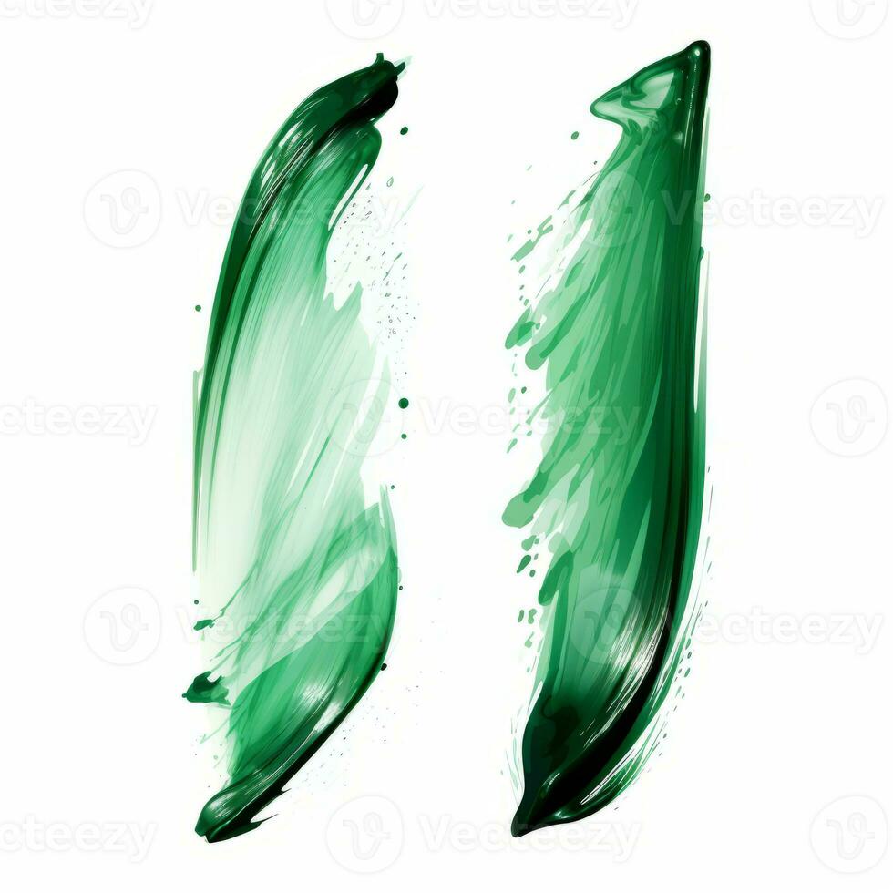 ai generado elegante verde máscara cepillo colocar. colección de grunge pintar textura foto