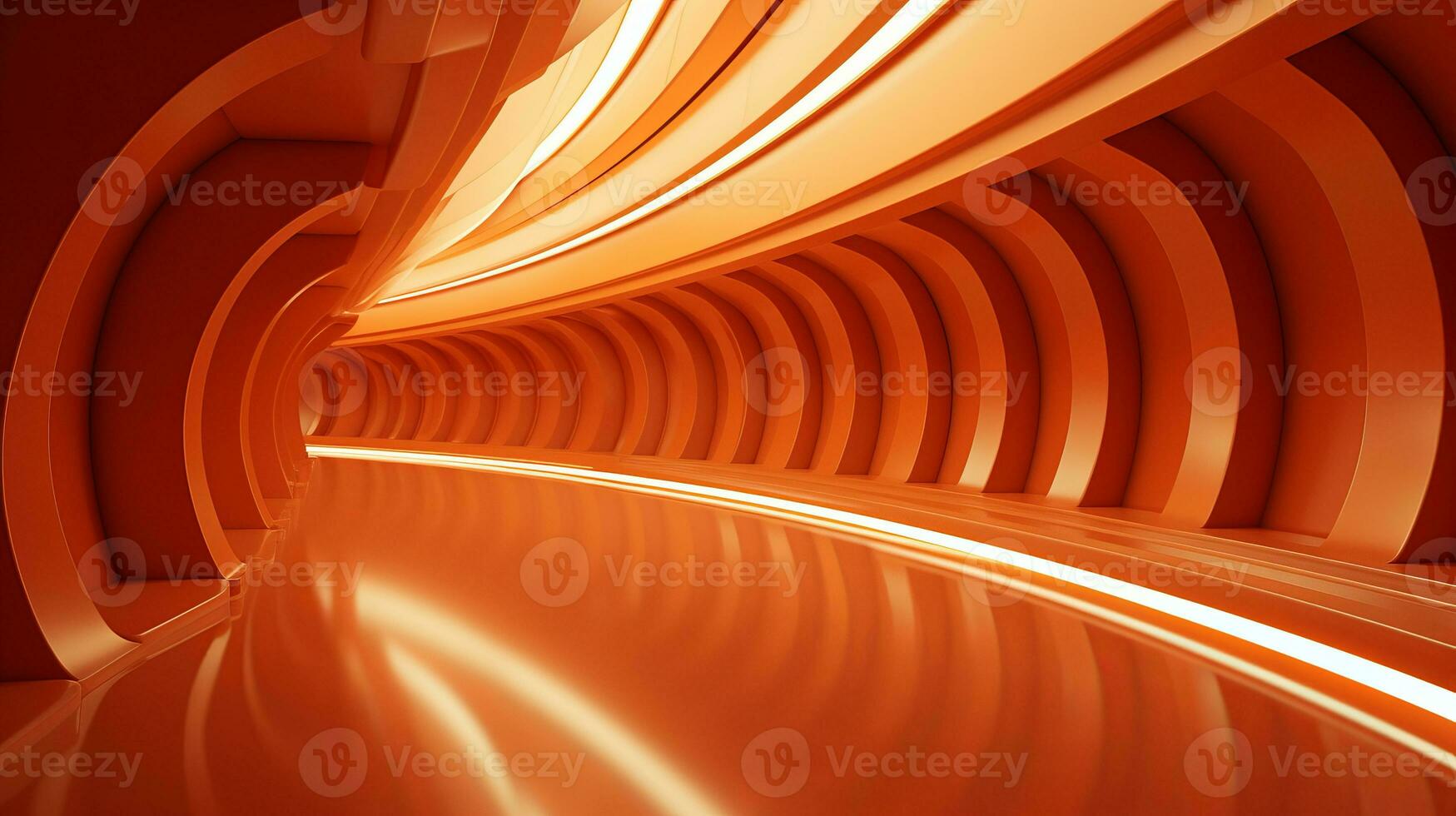 AI generated Empty futuristic tunnel. Technology Design. photo