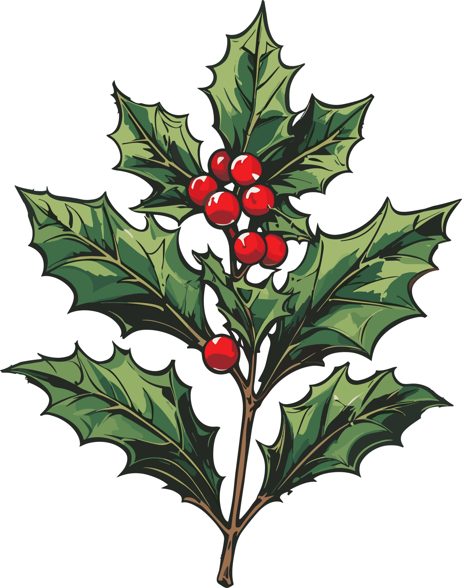 christmas-holly-leaf-ai-generate-34625974-png