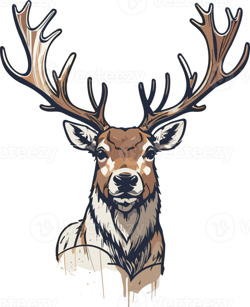 AI generated a reindeer winter Christmas png