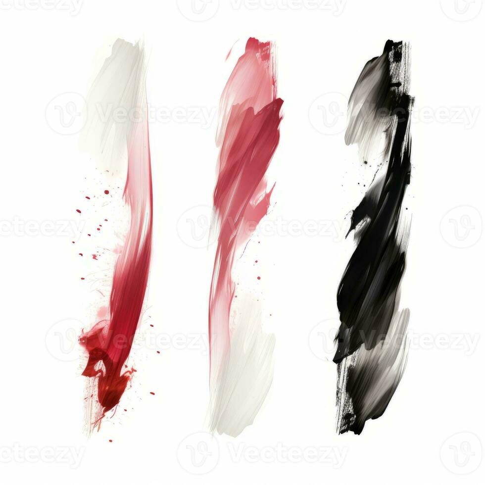 AI generated Elegant multicolored mascara brush set. Collection of grunge paint texture photo