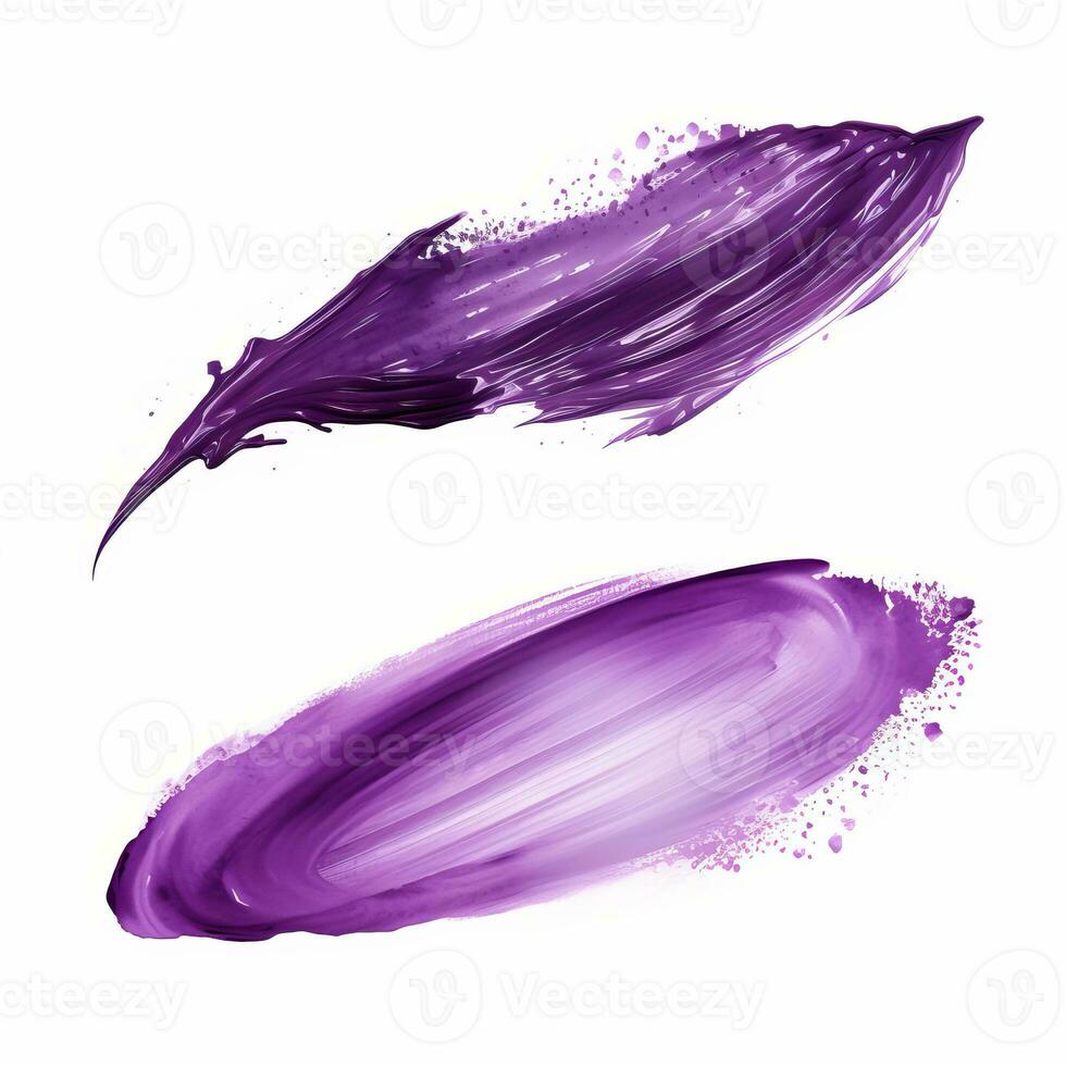 AI generated Elegant purple mascara brush set. Collection of grunge paint texture photo