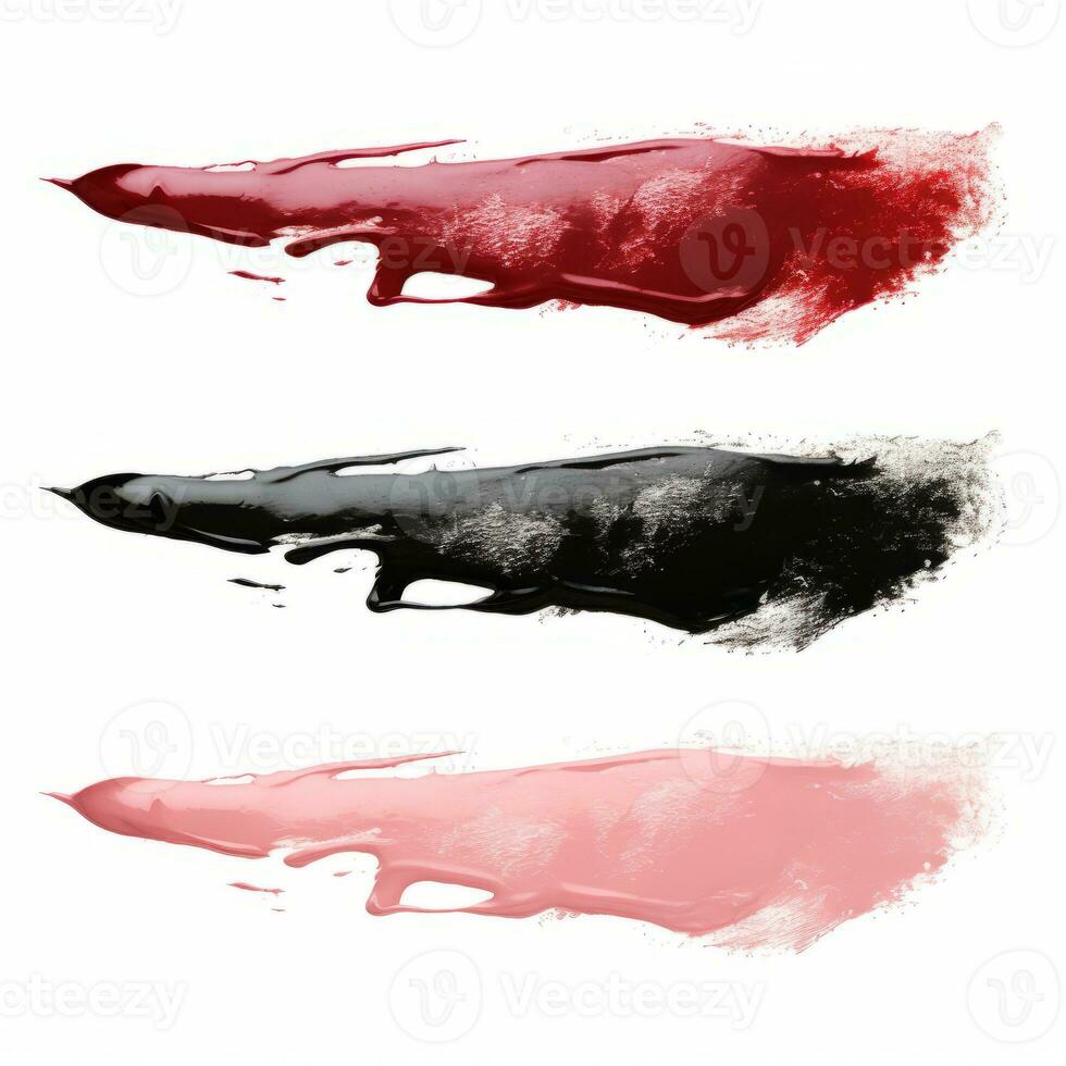 AI generated Elegant multicolored mascara brush set. Collection of grunge paint texture photo