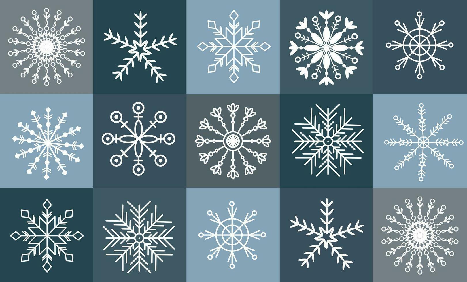 New Year and Christmas abstract geometric seamless pattern with holiday snowflake vector icons for wrapping paper, background, wallpaper. Fashionable modern holiday print.