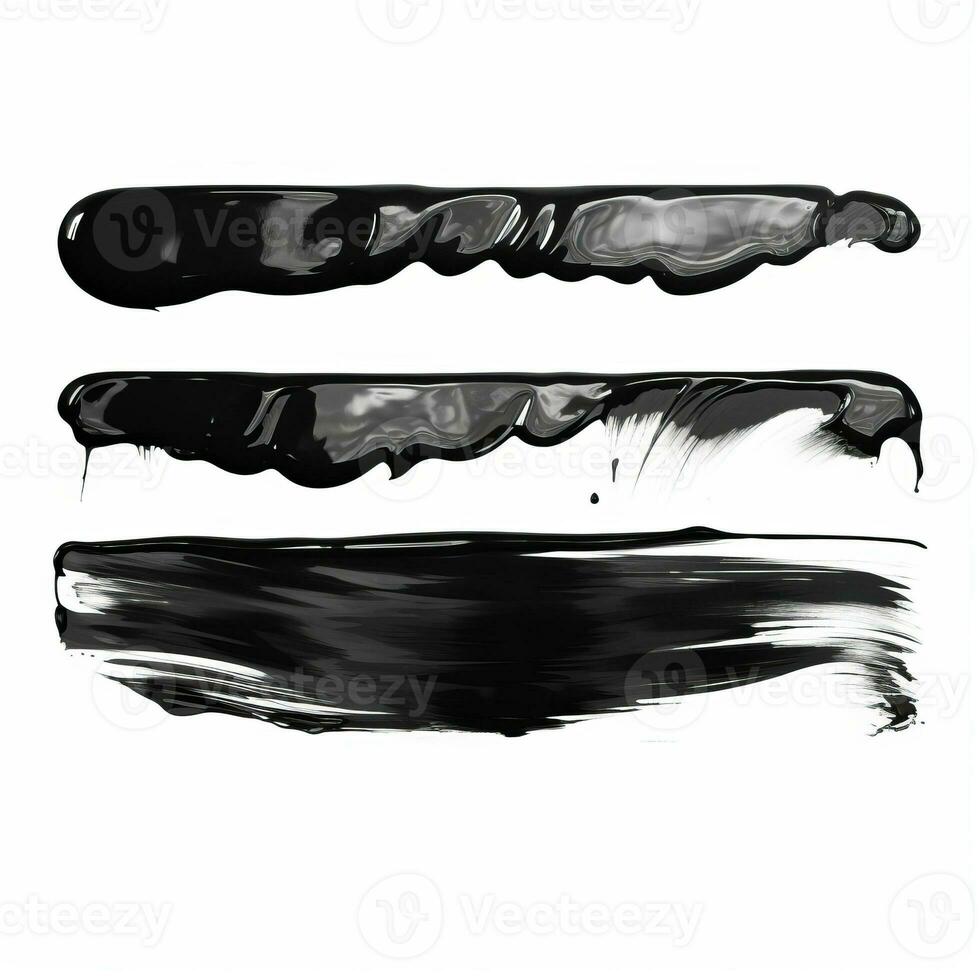 AI generated Green makeup smears. Trendy color makeup swatch. Top view of cream smears on white background. photo