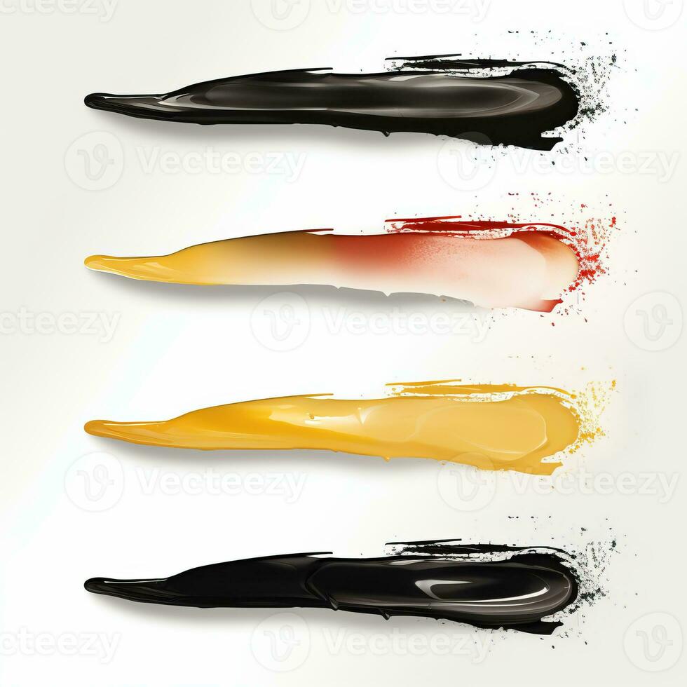 AI generated Elegant mascara brush set. Collection of grunge paint texture photo