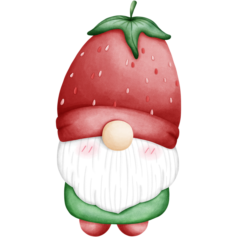 Gnome wears a fruit hat. png