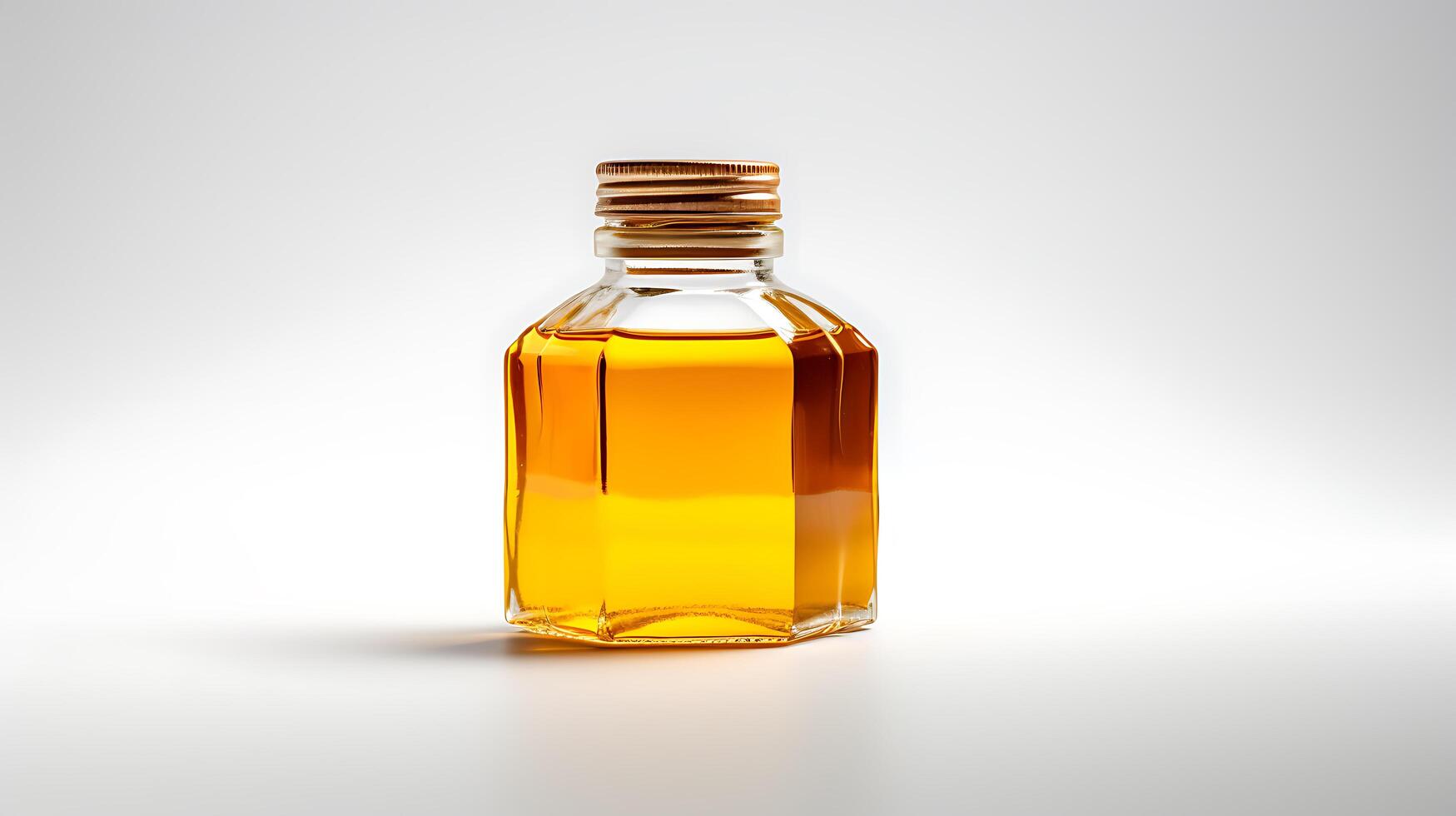 AI generated honey jar on white background photo