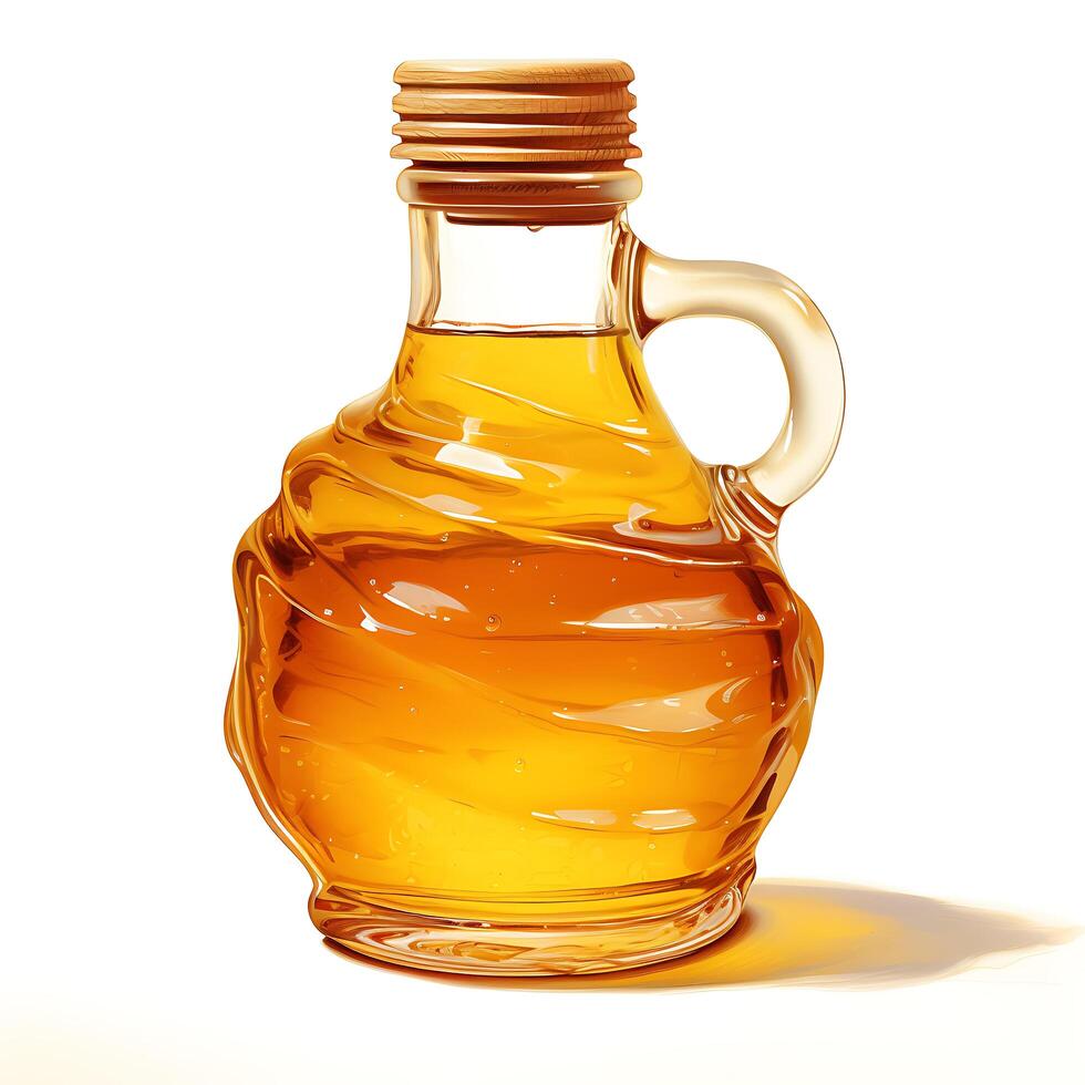 AI generated honey jar on white background photo