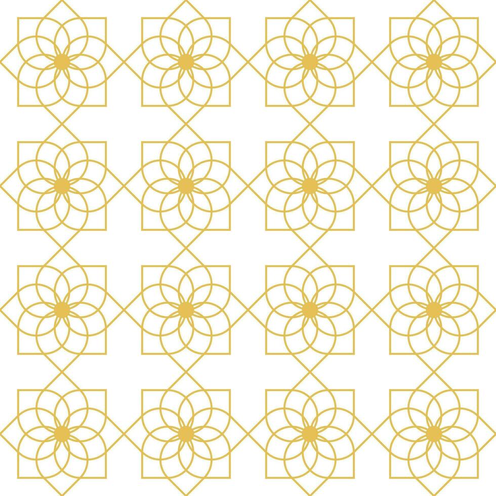 Arabic geometric mosaic printable seamless pattern with abstract Moroccan print in blue and orange colors. Ramadan Kareem Traditional Islamic art Illustration background vector