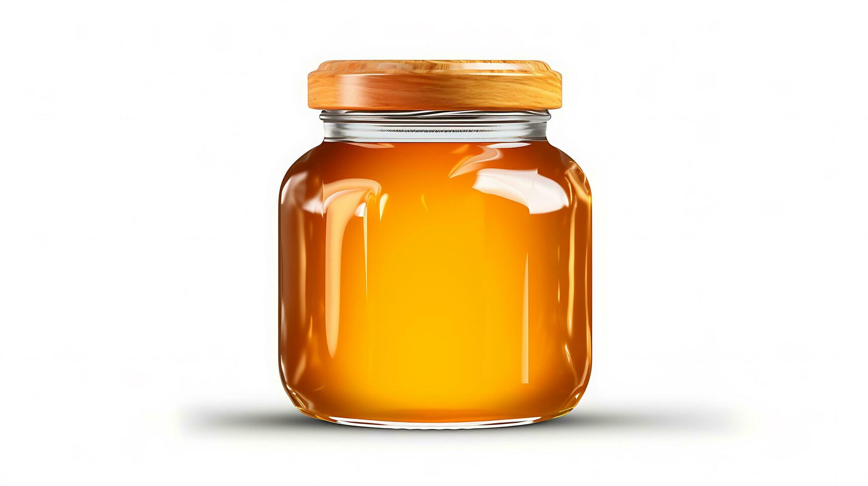 AI generated honey jar on white background photo