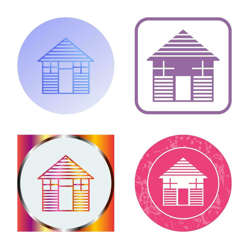 Wood Cabin Vector Icon