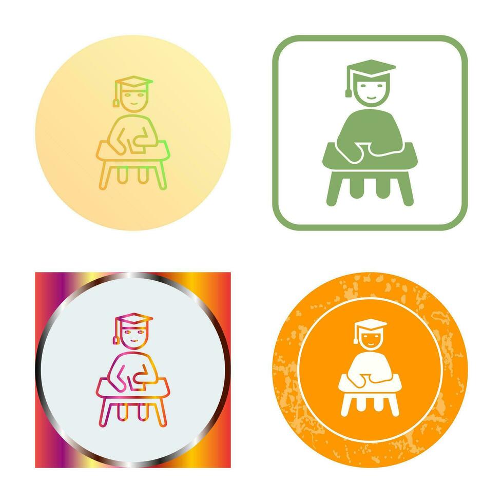 Unique Studying on Desk Vector Icon