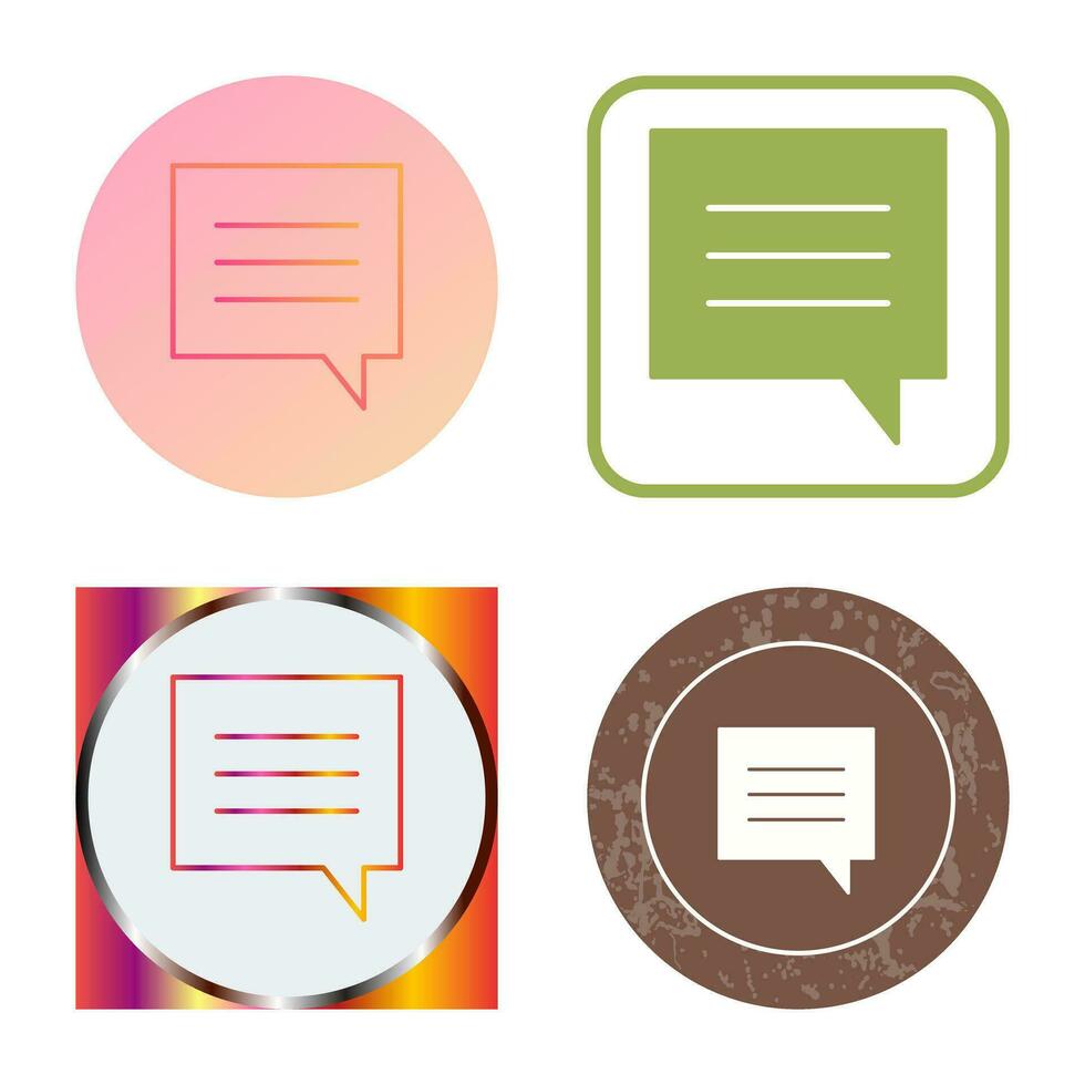 Unique Single Chat Bubble Vector Icon