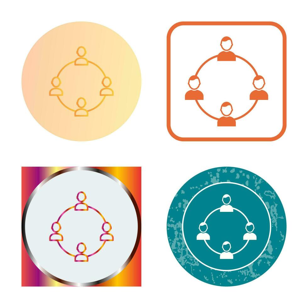 Unique Network Group Vector Icon