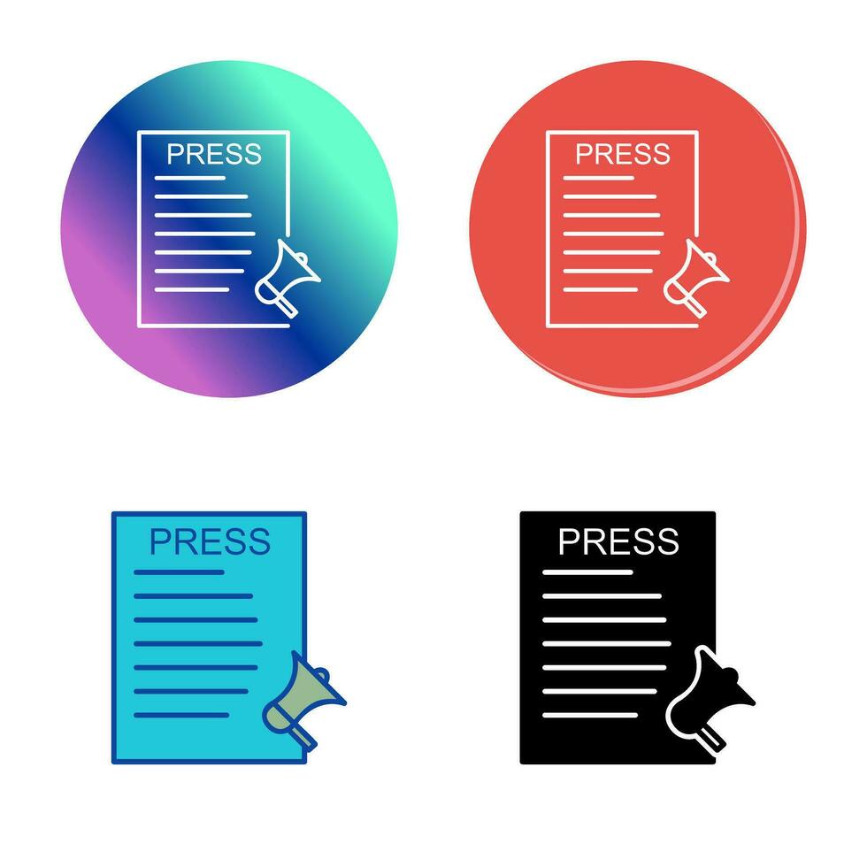 Unique Press Releases Vector Icon