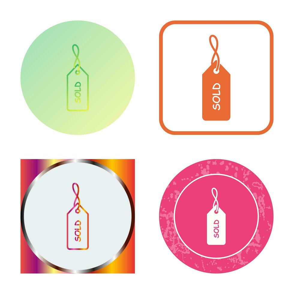 Unique Sold Tag Vector Icon