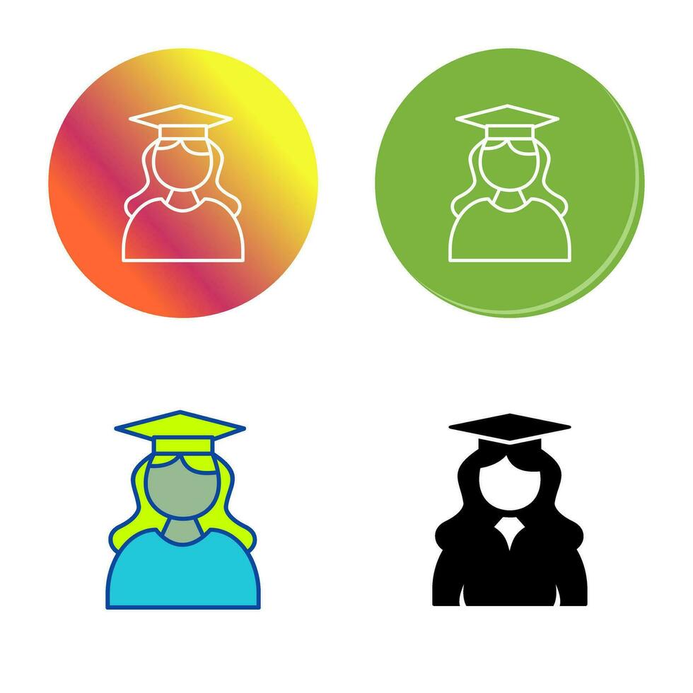 Unique Female Graduate Vector Icon