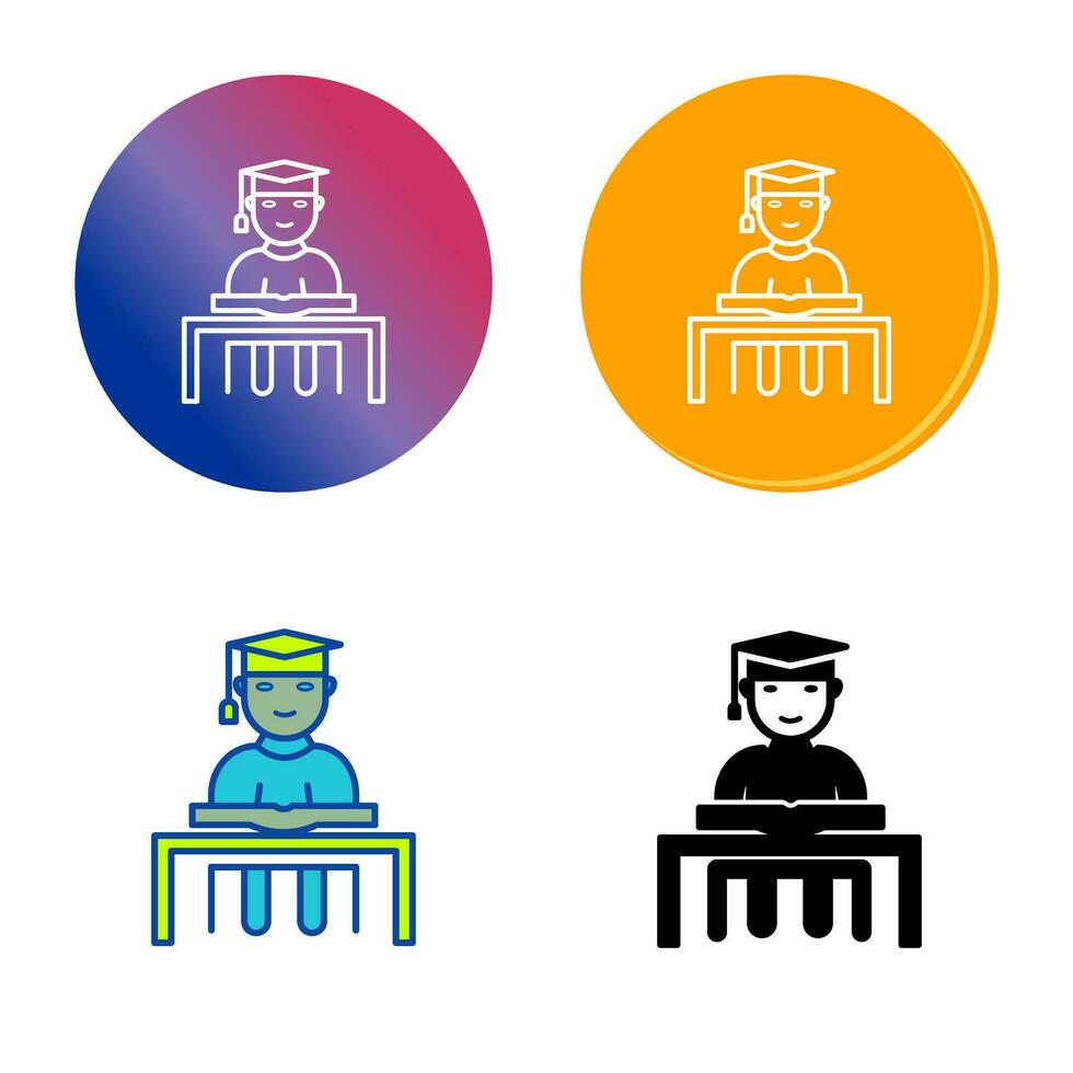 Unique Studying on Desk Vector Icon