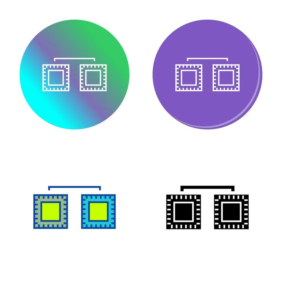 Unique Processors Connected Vector Icon