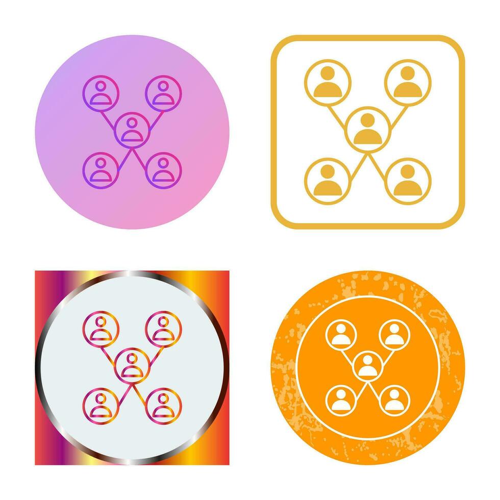 Unique Company Network Vector Icon