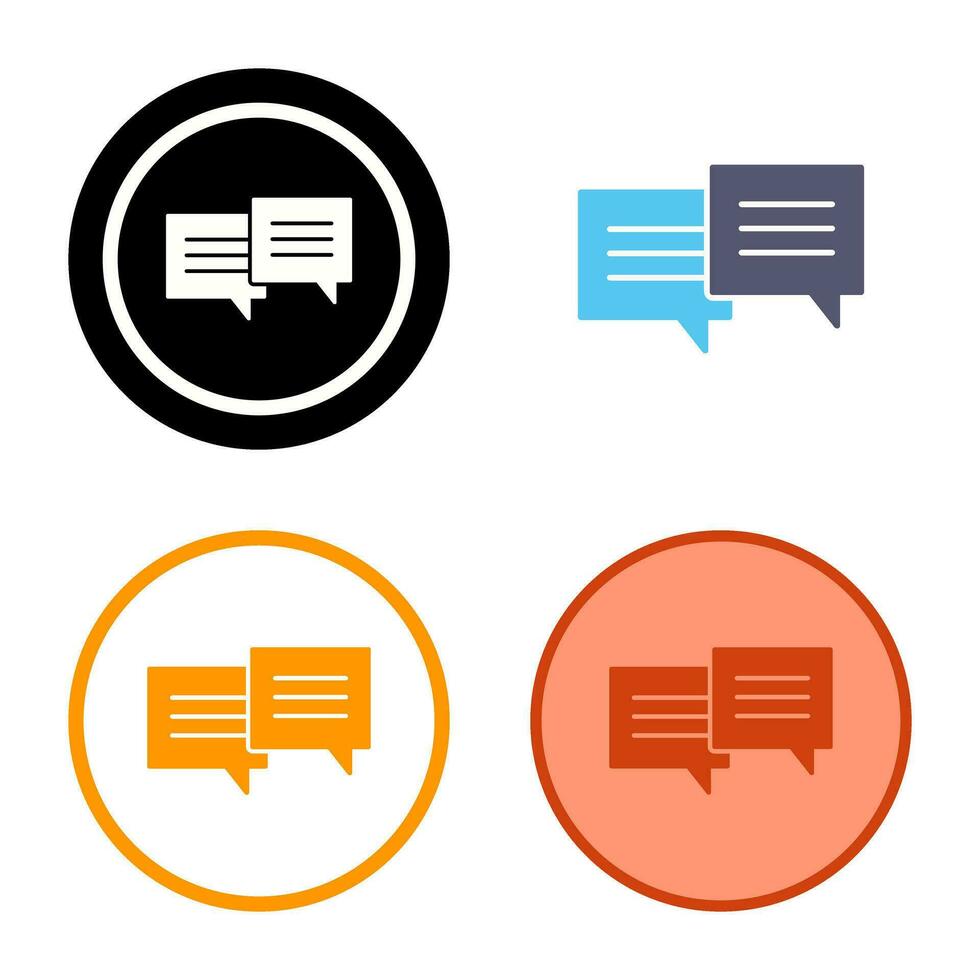 Unique Two Chat Bubbles Vector Icon