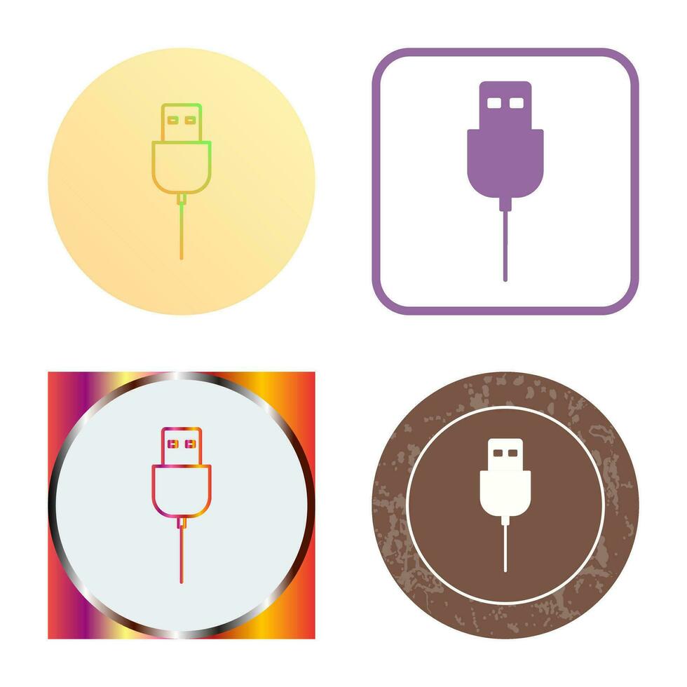 icono de vector de cable usb único