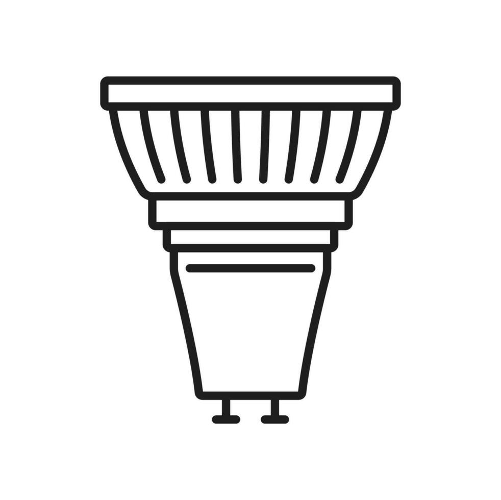 Light bulb and LED lamp thin line icon or sign vector