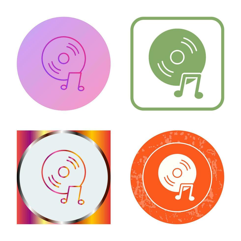 Unique Music CD Vector Icon