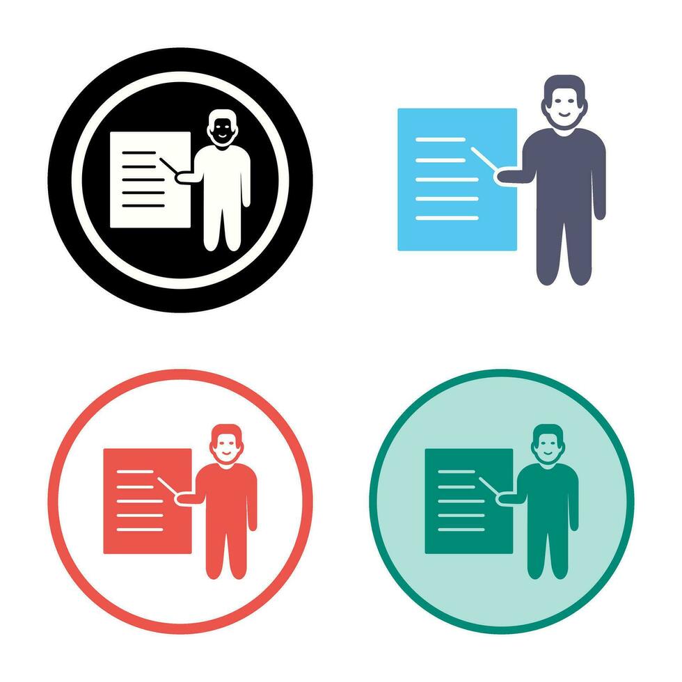 Unique Male Presenter Vector Icon