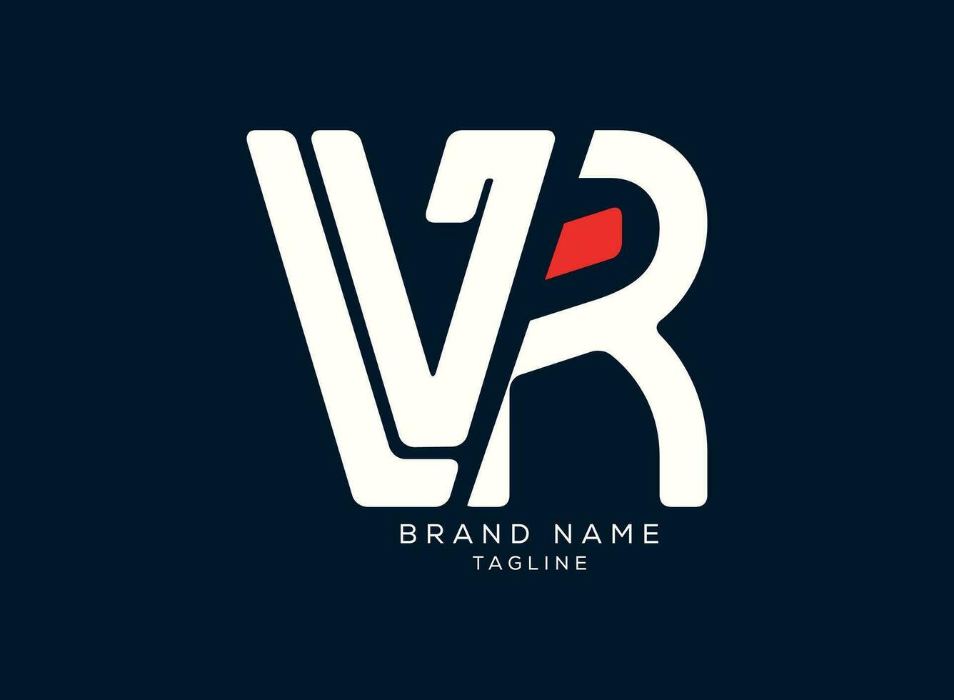 Alphabet letters Creative Monogram logo VR, RV, V and R vector illustration.