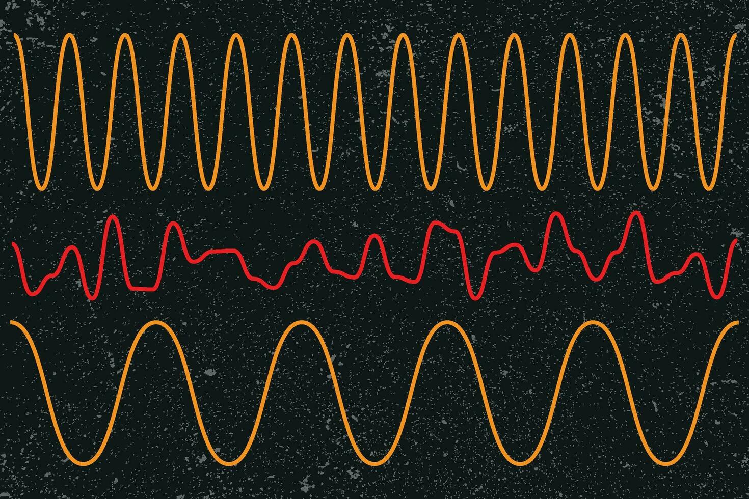 Interpolation thin wavy lines with a seamless pattern. vector