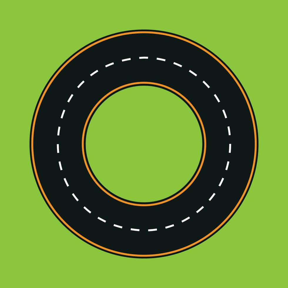 Road circle asphalt road ring highway road marking vector. vector