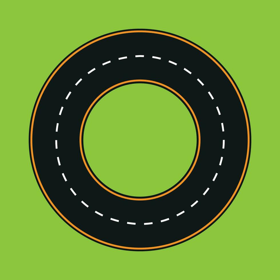 Road circle asphalt road ring highway road marking vector. vector