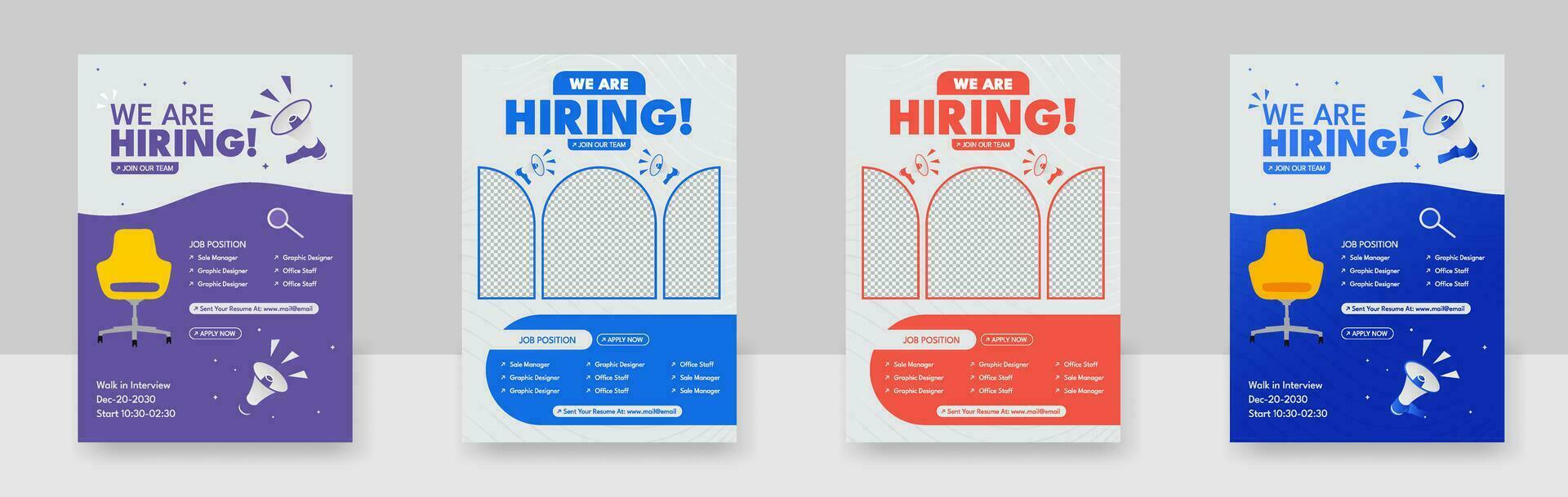 hiring Job offer leaflet template. looking for new members of our team vector