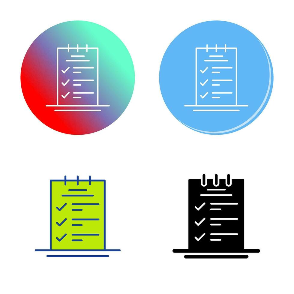 Booking CheckList Vector Icon