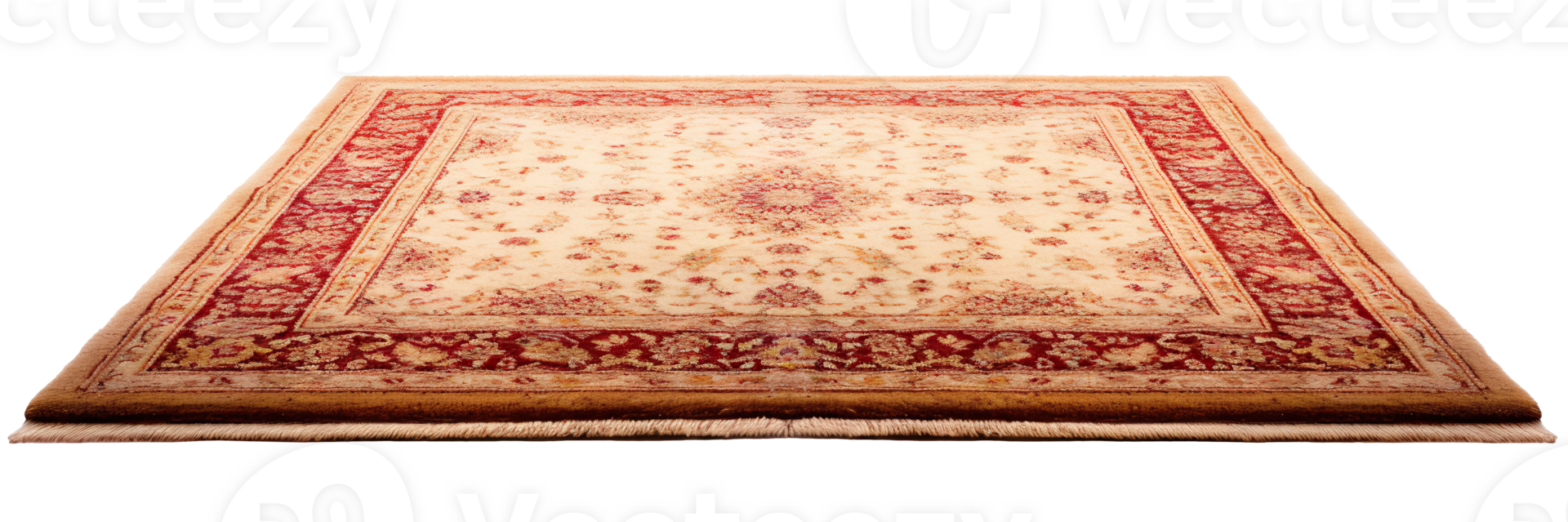 élégant traditionnel persan tapis avec complexe rouge et or motifs